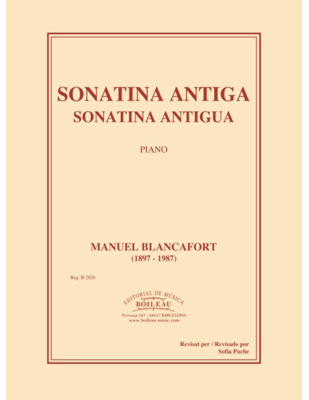 BLANCAFORT M.-Sonatine ancienne pour piano