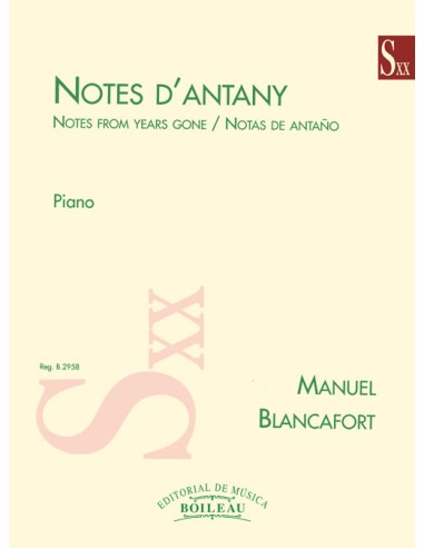 BLANCAFORT M.-Notes dantan pour piano