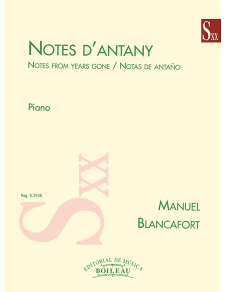BLANCAFORT M.-Notes dantan pour piano