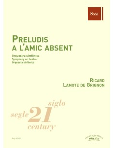LAMOTE DE GRIGNON R.-Preludis a l'amic absent para Piano