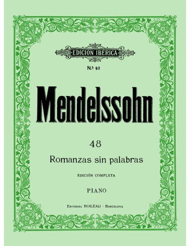 MENDELSSOHN F.-Romanzas sin Palabras para Piano (Iberica)