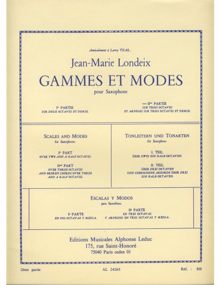 LONDEIX J.M.-Scale e modi Vol.2 per sassofono