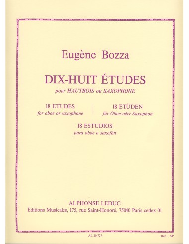 BOZZA E.-Etüden (18) für Saxophon (Oboe)