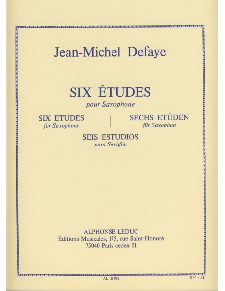 DEFAYE J.M.-Studi (6) per Sassofono