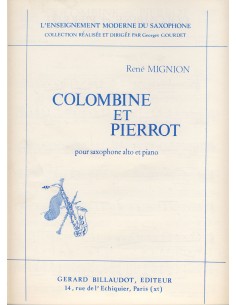 MIGNION R.-Colombine et Pierrot per sassofono in Mib e pianoforte