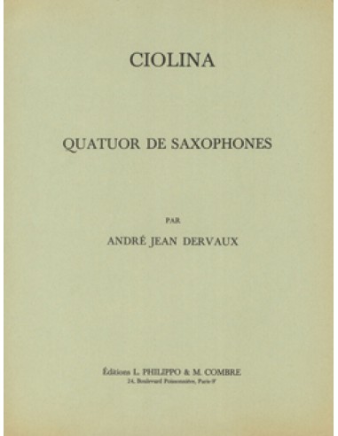 DERVAUX A.J.-Cioline pour 4 saxophones
