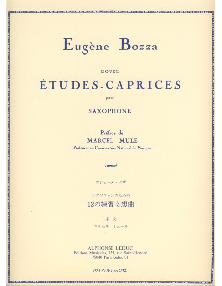 BOZZA E.-Estudios Caprichos (12) per Sassofono (Mule)