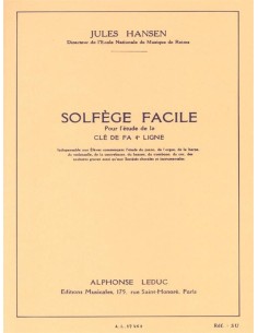 HANSEN J.-Solfege Facile en Clave de Fa
