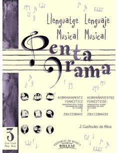 CUSTODIO J.-Pentagrama Llenguatje Musical 3º Grau Mitja (Ac.Piano) (Ed.Catalan and Spanish)