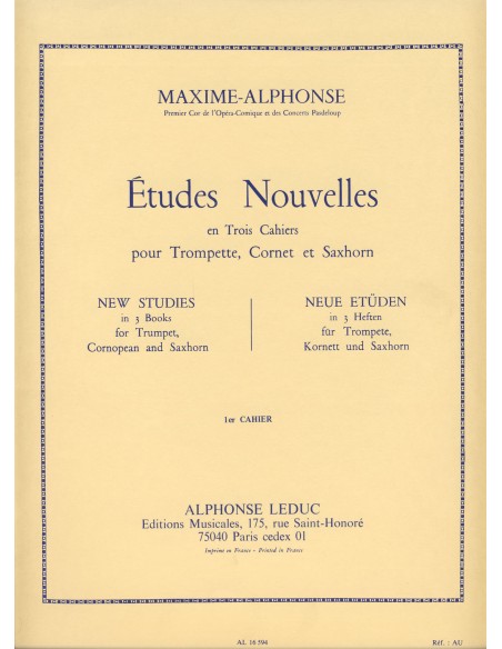 MAXIME ALPHONSE-Nuovi studi Vol.1: 20 studi difficili per tromba
