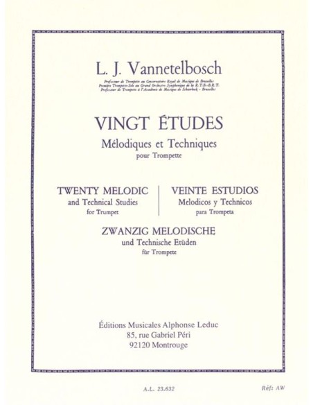 VANNETTELBOSCH L.J.-Studi melodici e tecnici (20) per tromba