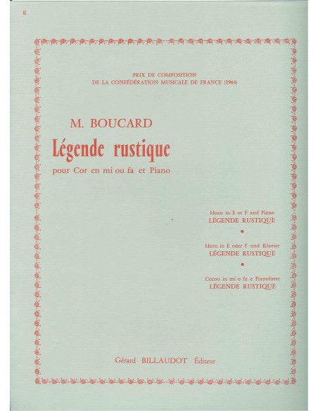 BOUCARD M.-Legende Rustique per corno e pianoforte
