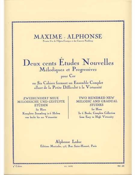 MAXIME ALPHONSE-New Studies Vol.4: 20 Difficult Studies for Horn