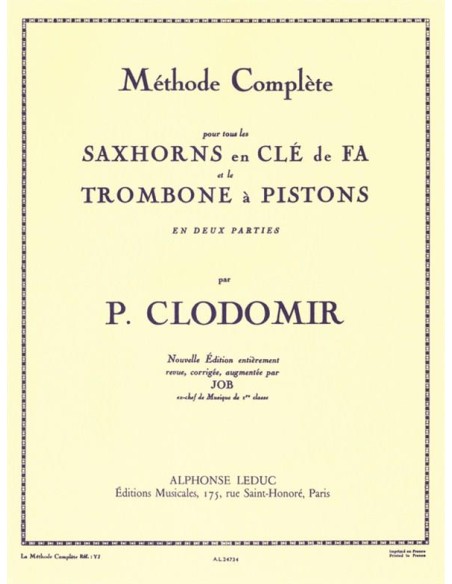 CLODOMIR P.-Methode Komplett für Kolbenposaune