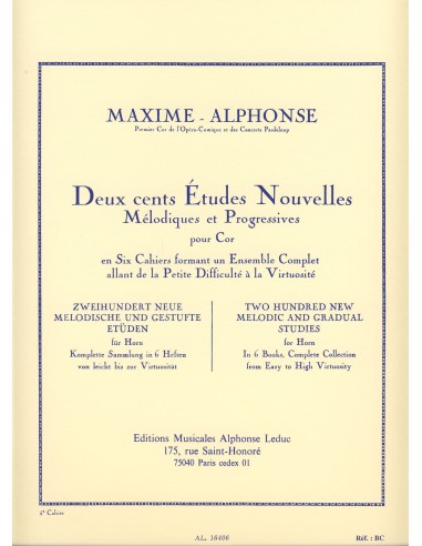 MAXIME ALPHONSE-Nuovi studi Vol.5: 20 studi molto difficili per il corno