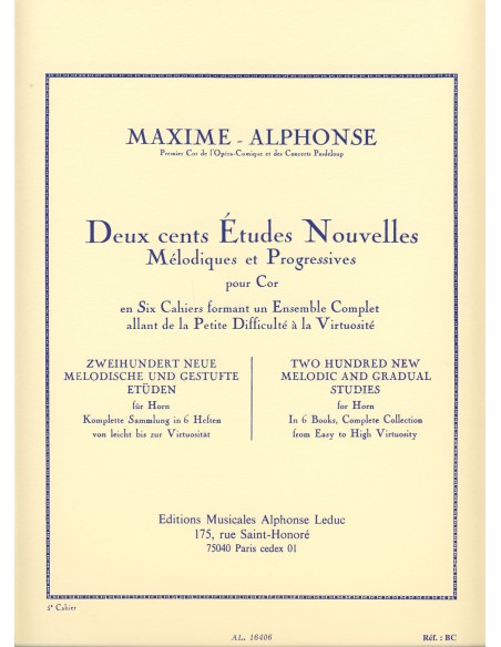 MAXIME ALPHONSE-New Studies Vol.5: 20 Very Difficult Studies for Horn