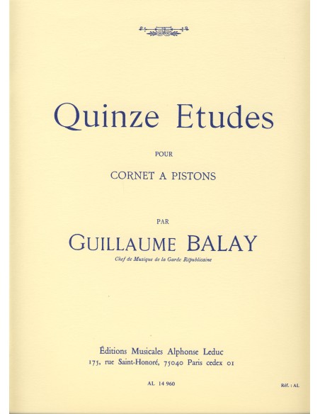 BALAY G.-Studies (15) for Trumpet (Cornet)