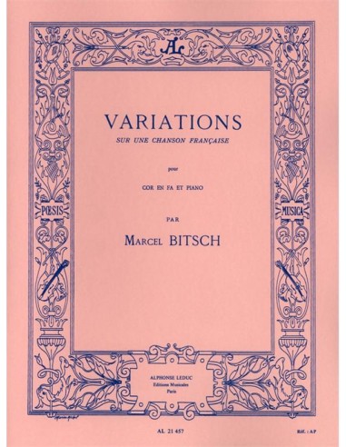BITSCH M.-Variations sur une Chanson Française per corno e pianoforte