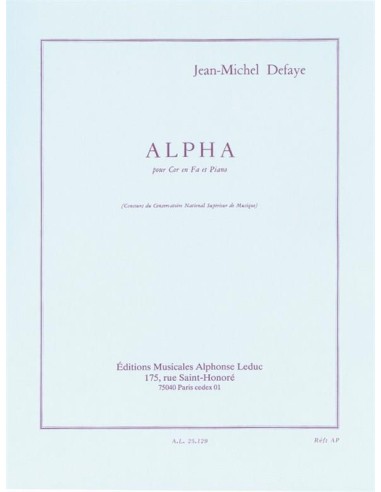 DEFAYE J.M.-Alpha per corno e pianoforte