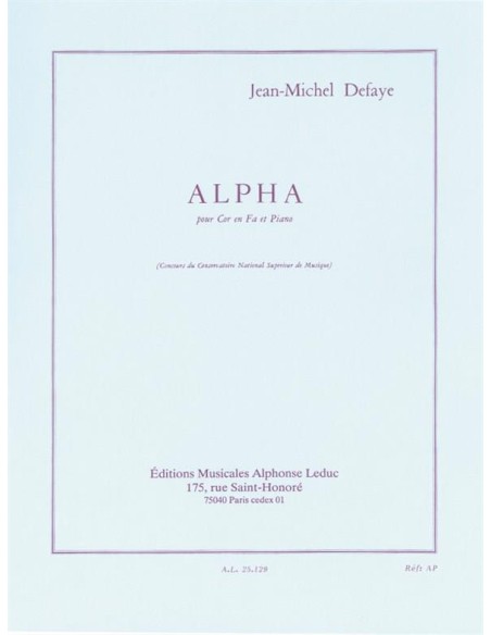 DEFAYE J.M.-Alpha per corno e pianoforte