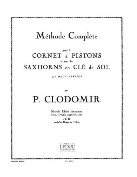 CLODOMIR P.-Methode Complete Vol.2 for Trumpet, Cornet and Piston Instruments