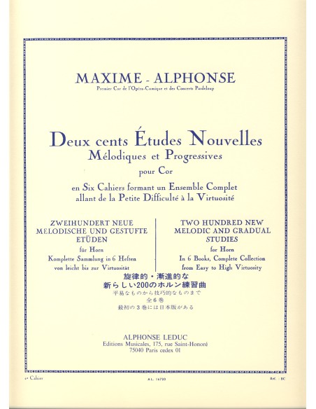 MAXIME ALPHONSE-Nuovi Studi Vol.2: 40 Studi Facili per Corno