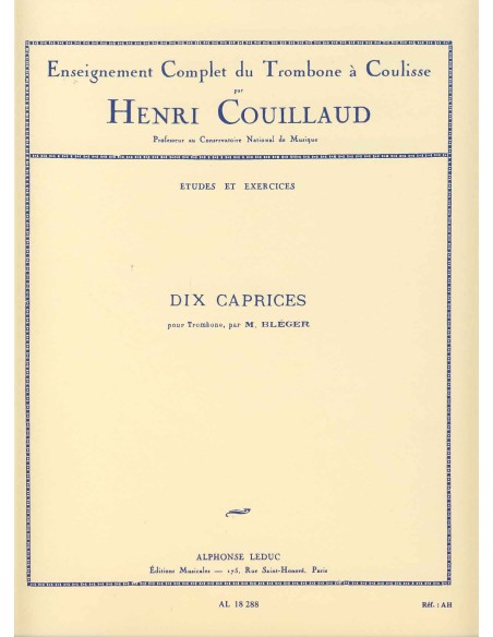 BLEGER M.-Caprichos (10) for Trombone (Couillaud)