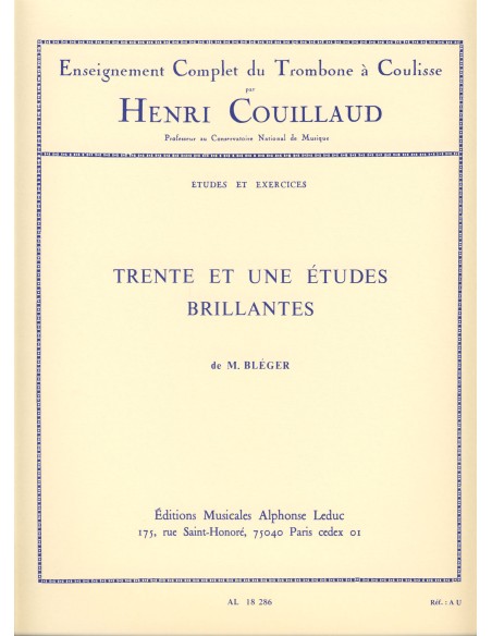 BLEGER M.-Brilliant Studies (31) per trombone (Couillaud)