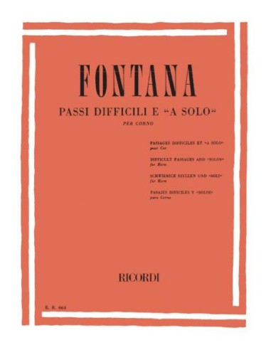 FONTANA C.-Passages difficiles pour cor