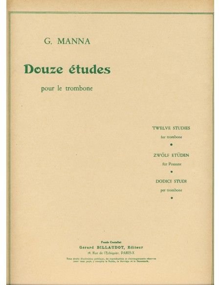 MANNA G.-Studi (12) per Trombone Tenore