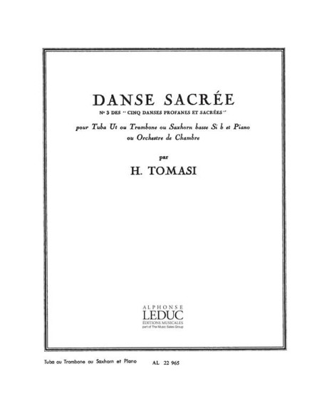 TOMASI H.-Danse Sacree per Basso Trombone e Pianoforte