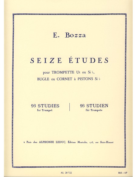 BOZZA E.-Etudes (16) pour trompette