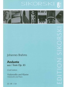 BRAHMS J.-Andante Op.83 für Violoncello und Klavier (Garben)