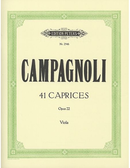 CAMPAGNOLI B.-Caprichos (41) Op.22 per Viola (Hermann)