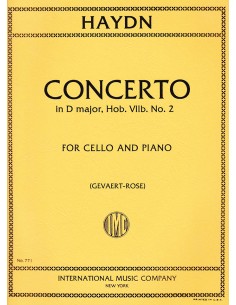 HAYDN J.-Concerto in D Major (Hob.VIIb/2) for Cello and Piano (Gevaert/Rose)