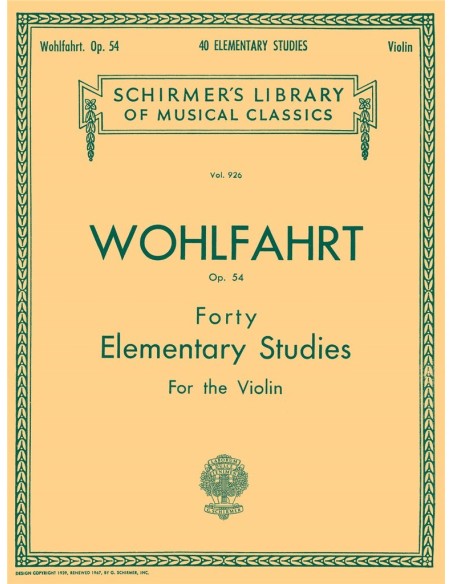 WOHLFAHRT R.-Studi elementari (40) Op.54 per violino