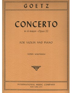 GOETZ H.-Concerto Op.22 in G Major for Violin and Piano (Kaufman)