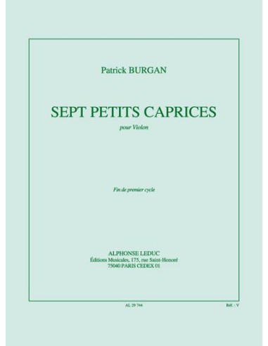 BURGAN P.-Petits Caprices (7) pour violon