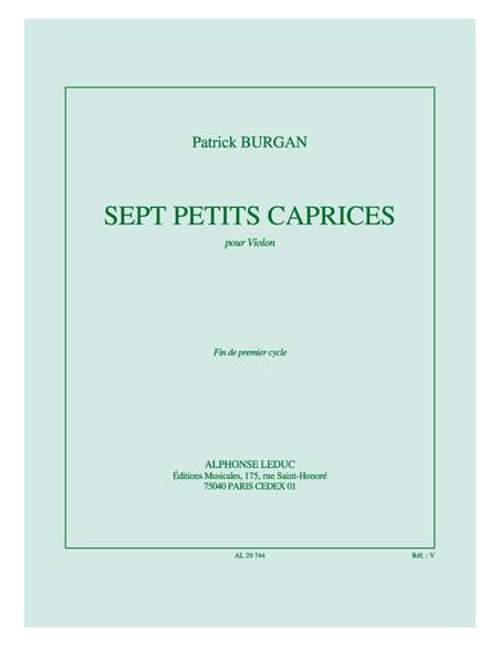 BURGAN P.-Petits Caprices (7) pour violon