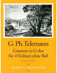 TELEMANN G.P.-Concerto in Sol Maggiore (TWV:40/201) per 4 Violini (Morgan)