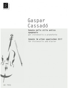 CASSADO G.-Sonate im altspanischen Stil für Violoncello und Klavier