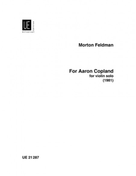 FELDMAN M.-Pour Aaron Copland pour violon