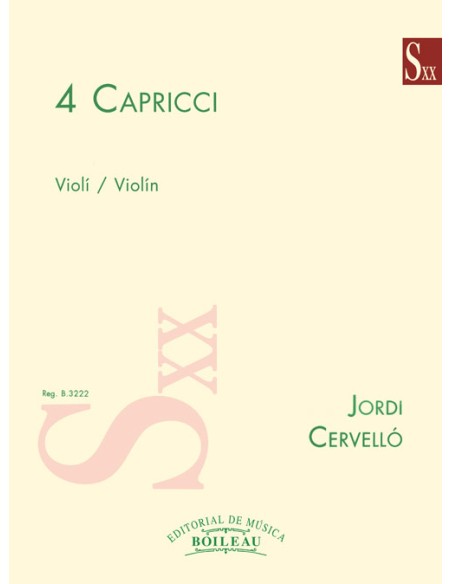 CERVELLO J.-Capricci (4) pour violon