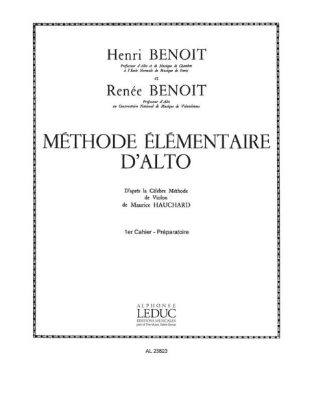 BENOIT-Methode Elementaire de Alto Vol.1 pour alto