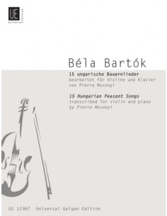 BARTOK B.-Canzoni popolari ungheresi (15) per violino e pianoforte (Mosonyi)