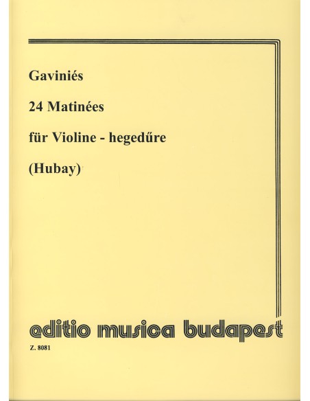 GAVINIES P.-Studies (24) for Violin (Hubay)