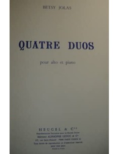 JOLAS B.-Duos (4) per viola e pianoforte