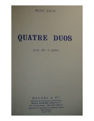JOLAS B.-Duos (4) per viola e pianoforte