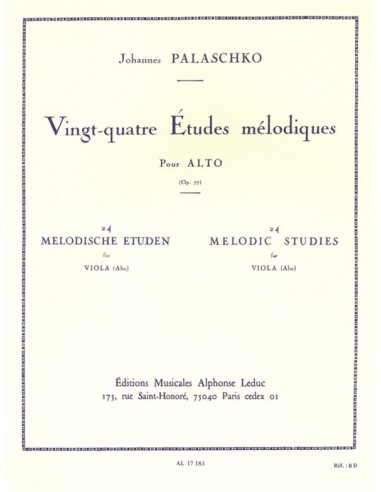 PALASCHKO J.-Studi melodici (24) Op.77 per viola