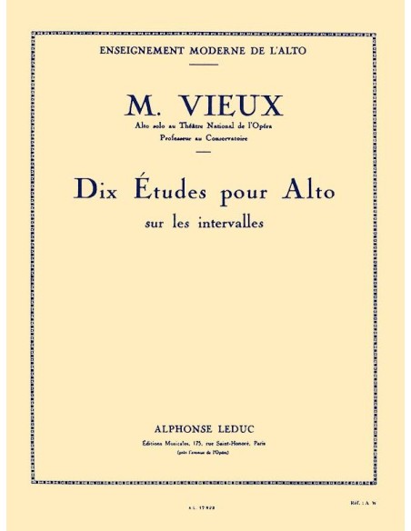 VIEUX M.-Interval Studies (10) for Viola